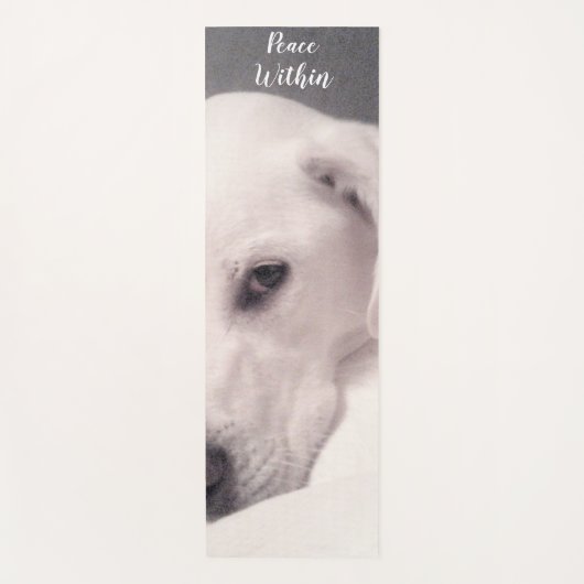 Cute White Labrador mix Dog Gray Yoga Mat (Voorkant)