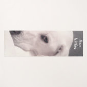 Cute White Labrador mix Dog Gray Yoga Mat (Voorkant (horizontaal))