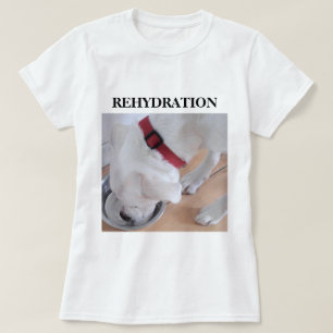 Cute White Labrador Mix Puppy Dog Drink water T-shirt