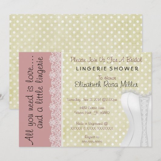 Cute White Lace Corset Lingerie Vrijgezellenfeest Kaart (Voorkant / Achterkant)