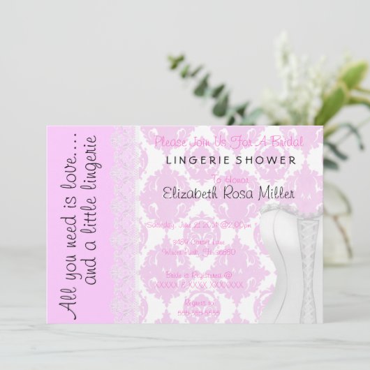 Cute White Lace Corset Lingerie Vrijgezellenfeest Kaart (Staand voorkant)