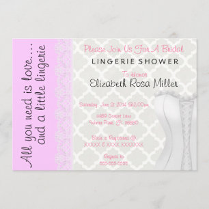 Cute White Lace Corset Lingerie Vrijgezellenfeest Kaart
