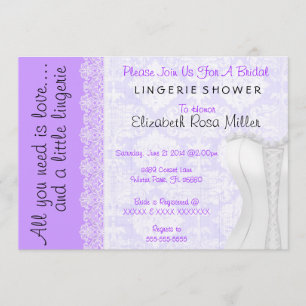 Cute White Lace Corset Lingerie Vrijgezellenfeest Kaart