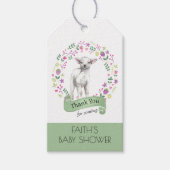 Cute White Lamb in bloemen Hartelijk dank Cadeaulabel (Voorkant)