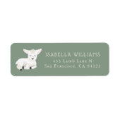 Cute White Lamb Return Address Etiket (Voorkant)