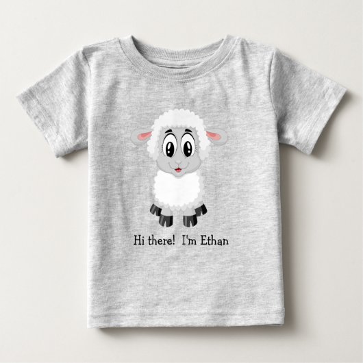 Cute White Lamb | Schapen Baby T-shirt (Voorkant)