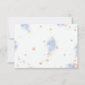 Cute white little bunny and a crescent silver moon bedankkaart (Achterkant)