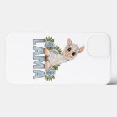 CUTE WHITE LLAMA FLORAL Hoesje-Mate iPhone case (Achterkant (horizontaal))