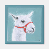 Cute White Llama magnet (Voorkant)