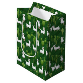 Cute White Llamas in een gebied met Cacti Medium Cadeauzakje