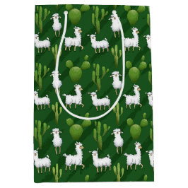 Cute White Llamas in een gebied met Cacti Medium Cadeauzakje