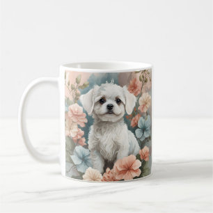 Cute White Maltese puppy Koffiemok
