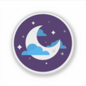 Cute White Moon Sticker (Voorkant)