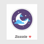 Cute White Moon Sticker (Vel)