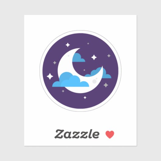 Cute White Moon Sticker (Vel)