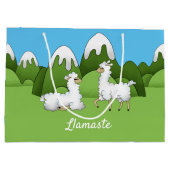 Cute White Mountain Llamas Groot Cadeauzakje (Achterkant)