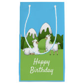 Cute White Mountain Llamas Klein Cadeauzakje (Voorkant)
