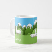 Cute White Mountain Llamas Koffiemok (Voorkant links)