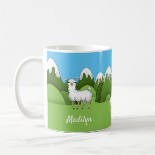 Cute White Mountain Llamas Koffiemok