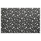 Cute White op Black Cat Botten Fish Paw Pattern Stof (Fat Quarter)