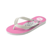 Cute White Owl Pink Girls Monogram Kinder Teenslippers (Schuin)