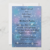 Cute White Owl Winter Girl Snowflake Shower Invite Kaart (Achterkant)