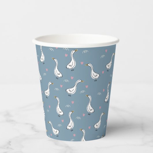 Cute White Pekin Duck Pattern Papieren Bekers (Voorkant)