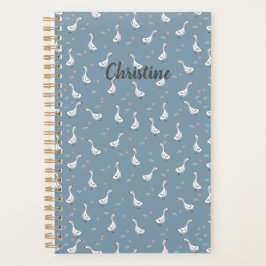 Cute White Pekin Duck Pattern Planner