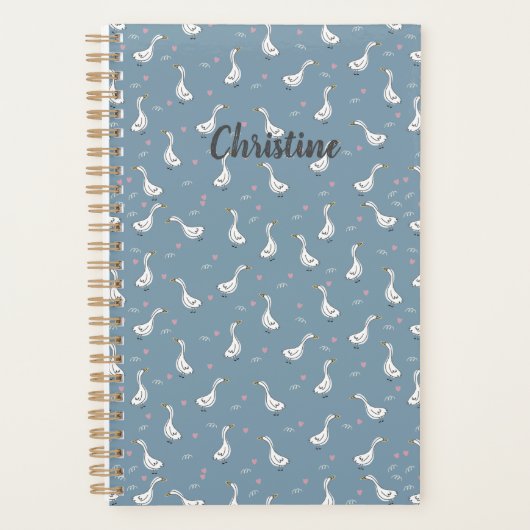 Cute White Pekin Duck Pattern Planner (Voorkant)