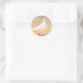 Cute White Pigeon Ronde Sticker (Tas)