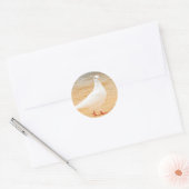 Cute White Pigeon Ronde Sticker (Envelop)