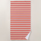 Cute white pink stripes strandlaken (Voorkant)