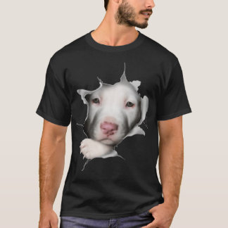 Cute White Pitbull Face Inside Me beagle lover T-shirt