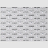 Cute white polar bear on gray birthday tissuepapier (Voorkant)