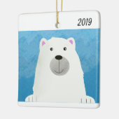 Cute White Polar Beer Design Ornament (Links)