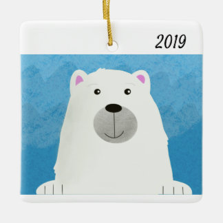 Cute White Polar Beer Design Ornament