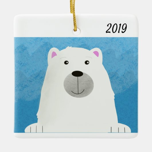 Cute White Polar Beer Design Ornament (Voorkant)