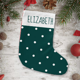 Cute White Polka Dot Festive Holiday Voeg Jouw naa Kleine Kerstsok