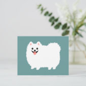 Cute White Pomeranian Briefkaart (Staand voorkant)