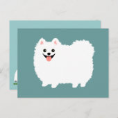 Cute White Pomeranian Briefkaart (Voorkant / Achterkant)