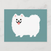Cute White Pomeranian Briefkaart (Voorkant)