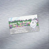 Cute White Pomeranian Visitekaartje Magneet (Voorbeeld)