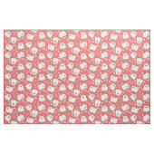 Cute White Pomeranians Pattern met Hearts Pink Stof (Fat Quarter)
