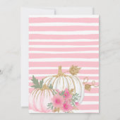 Cute White Pumpkin Floral 1st Birthday Uitnodiging (Achterkant)