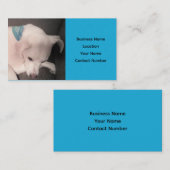 Cute White Puppy Dog Beauful Blue Visitekaartje (Voorkant / Achterkant)