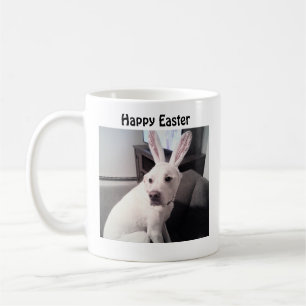Cute White Puppy Dog die paasbunny-Mok draagt Koffiemok