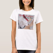 Cute White Puppy Dog Drink waterrode kerst T-shirt (Voorkant)