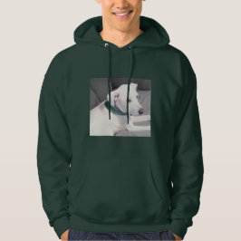 Cute White Puppy Dog met groene scarf Hoodie