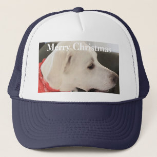 Cute White Puppy Dog met kerst in de carf Trucker Pet