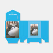 Cute White Puppy Dog Sleeping Slumber Party Blue Bedankdoosjes (Uitgevouwen)